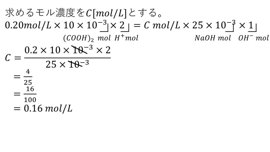 中和の計算 基本 問題と答え 大学受験の王道